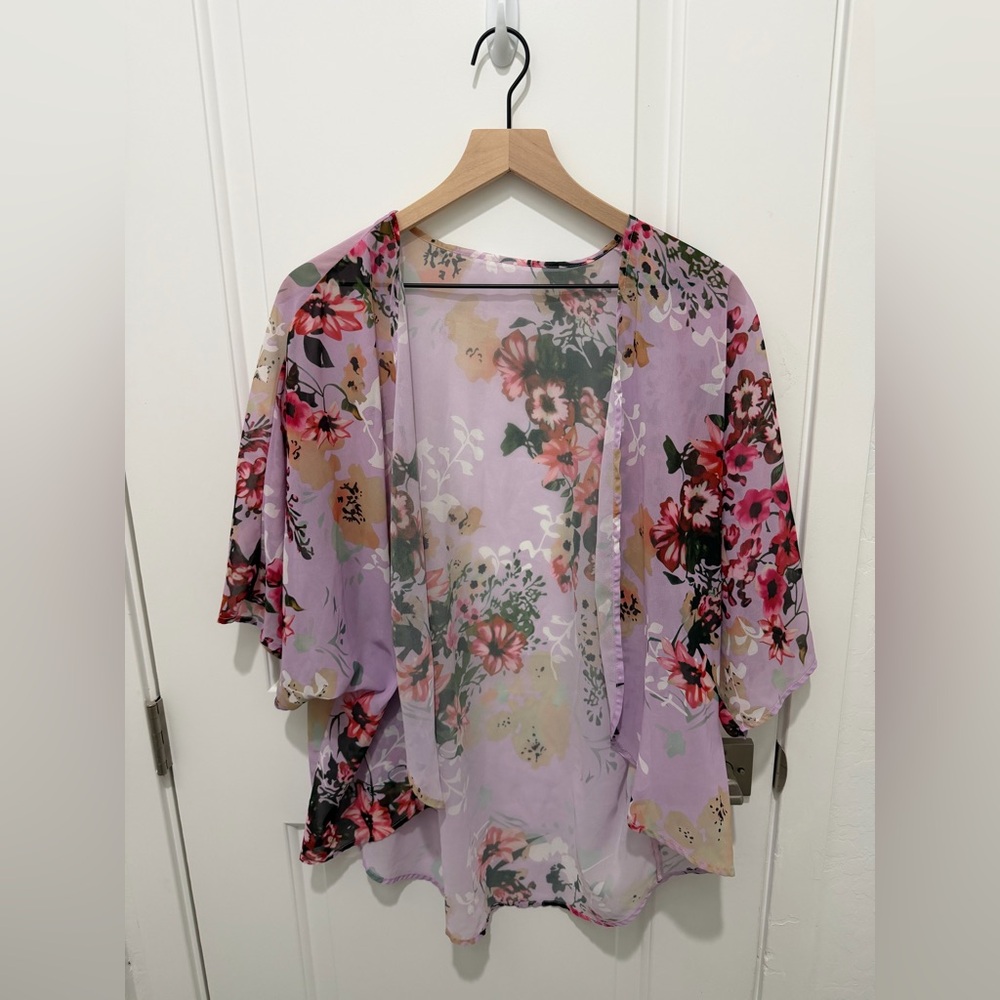 Purple Floral Kimono - Picture 2 of 3
